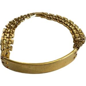 Napier Gold Tone Thick ID Bracelet Signed